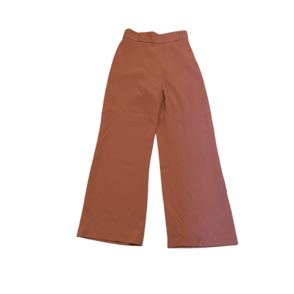 ZARA Woman XS Creamy Rust High Rise Wide Leg Trousers
